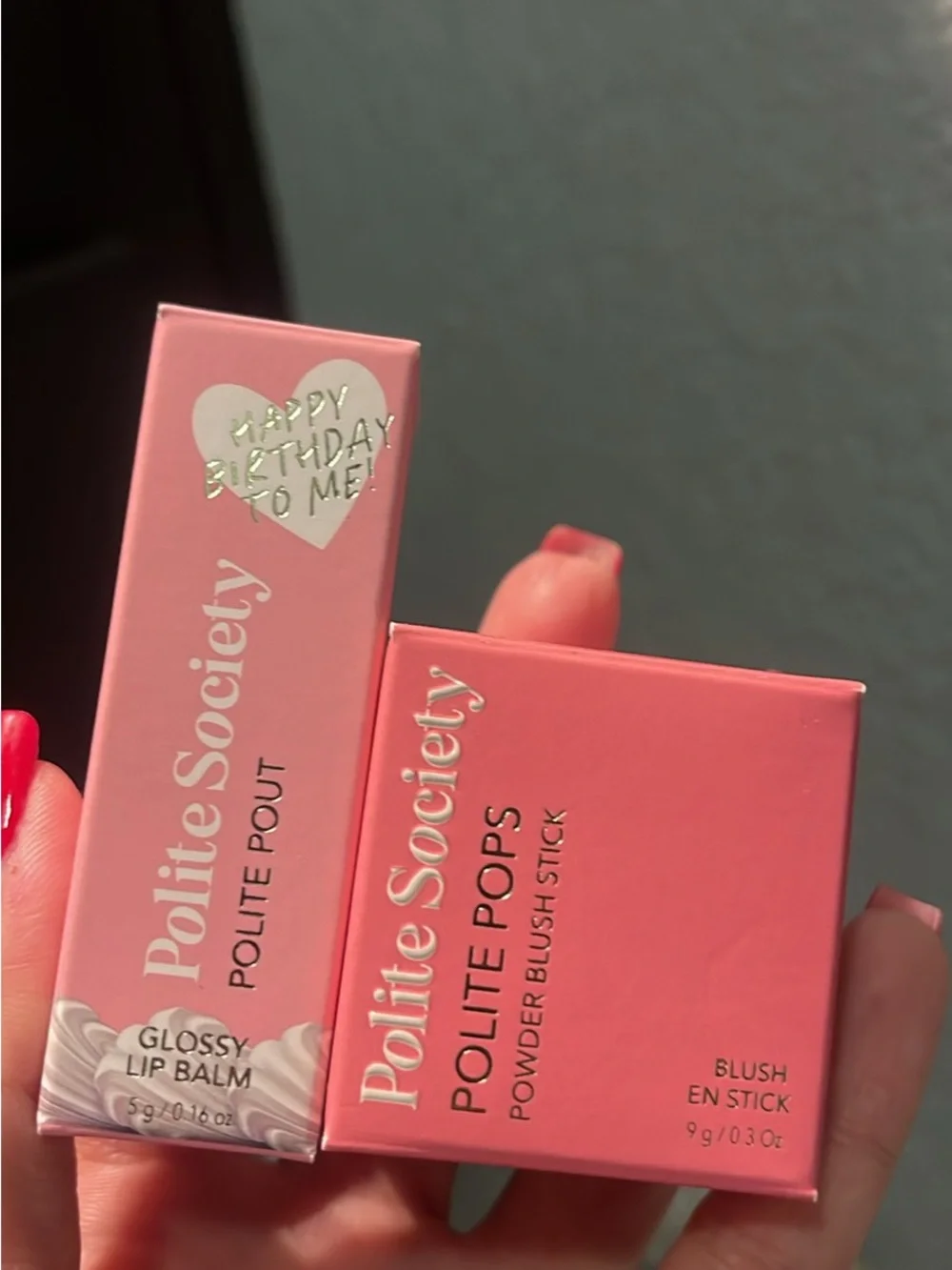 Polite Pops Powder Blush Stick & Polite Pout Glossy Lip Balm - Pink BUNDLE